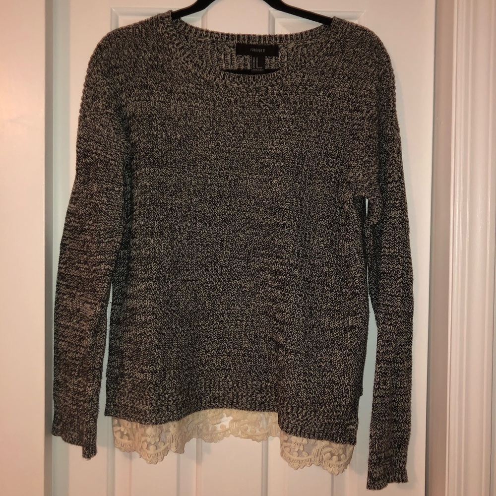 Black and White Forever 21 Sweater